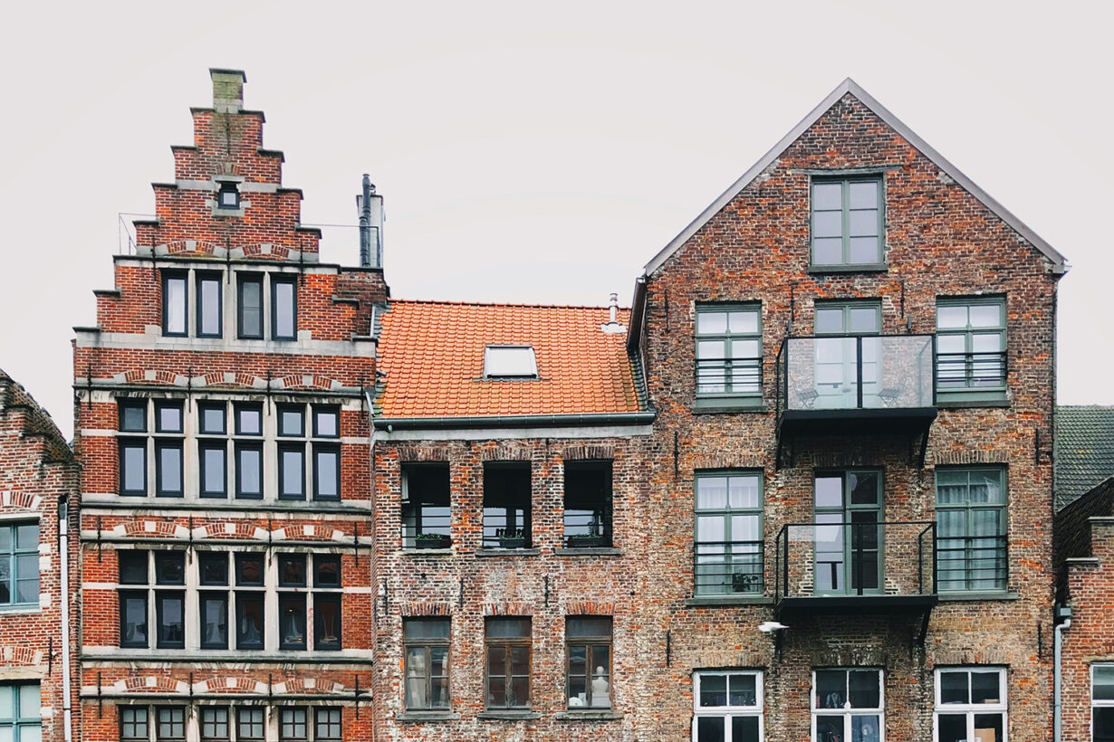 Les meilleurs hôtels à Gand ou Gent en Belgique : Façades en brique dans la Flandre